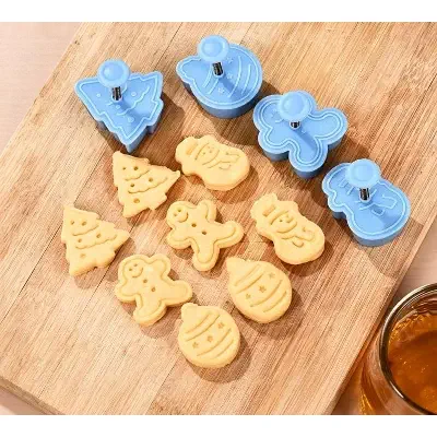 4-Piece Spring Press Cookie Cutter Set